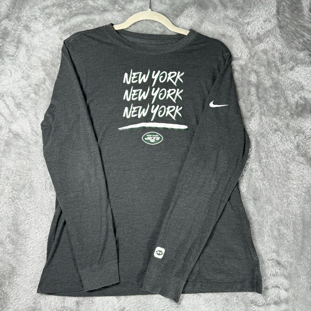 New York Jets Nike Womens Large Long Sleeve T Shirt NFL Football Gray